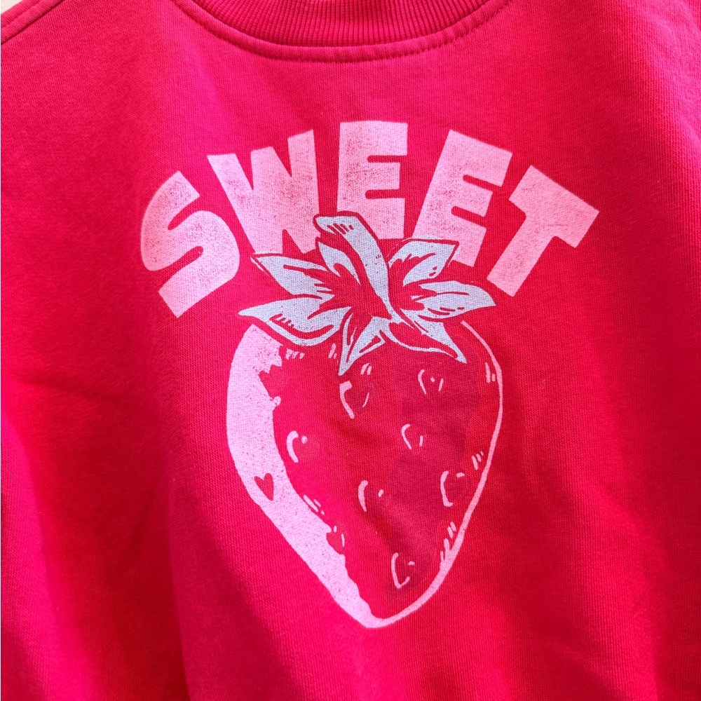 Old Navy Kids Red Strawberry Sweatshirt girls size 5/XS - Picture 3 of 4